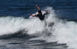 Cooper Chapman riding his 5'11 Simon Anderson Surfboard at Bells Beach Victoria