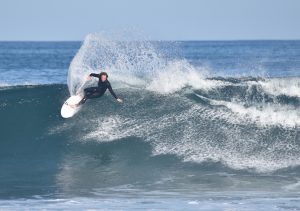 Adam Robertson riding Simon Anderson Surfboards 6'1 19 1/4 2 1/16 Roundtail surfboard, 31 liters