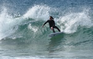 Riley Cadman surfing his 5'6 XCore Performance Mollusc model surfboard